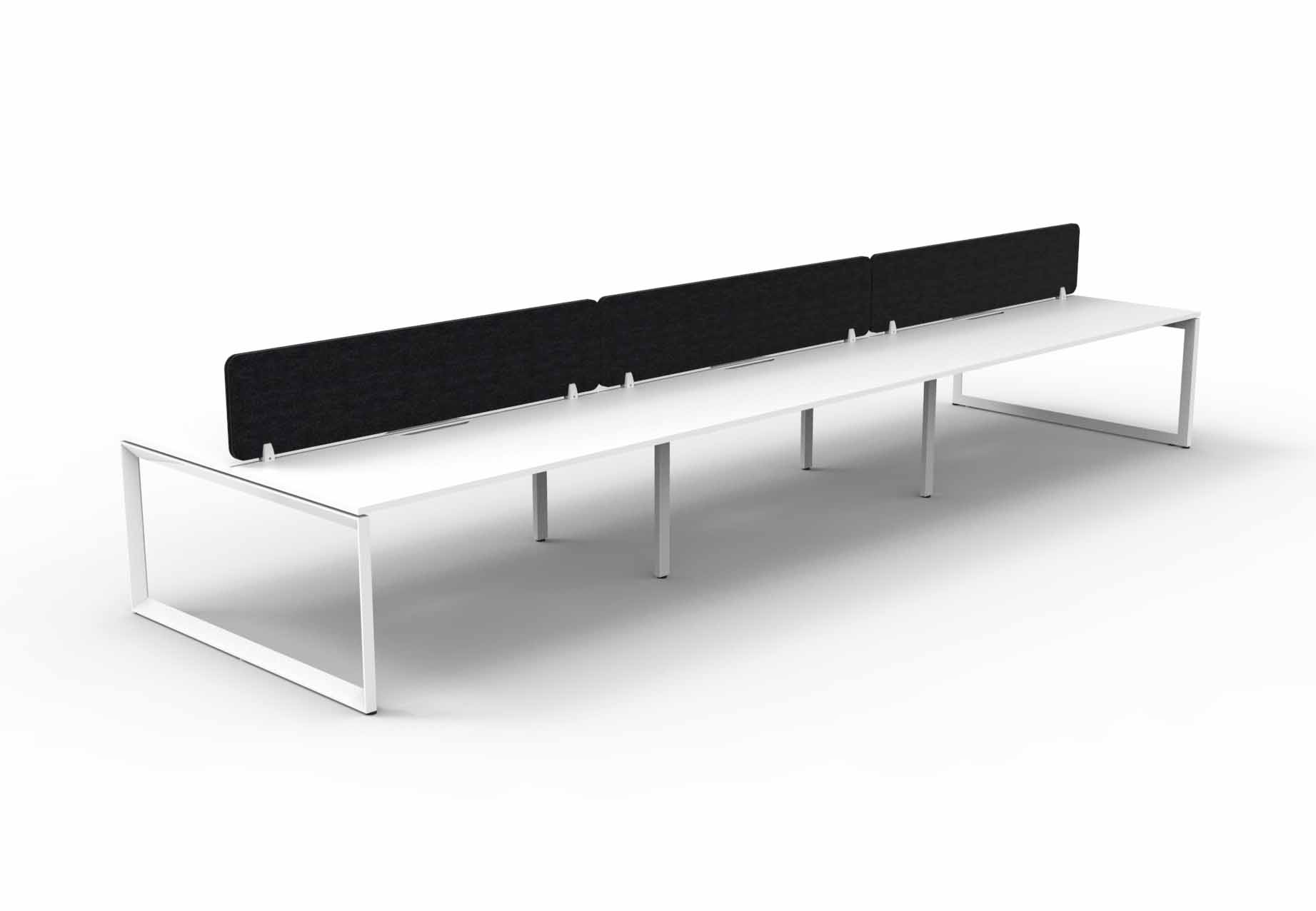 Loop 6 Person Double Sided Workstation - with Eco Screen